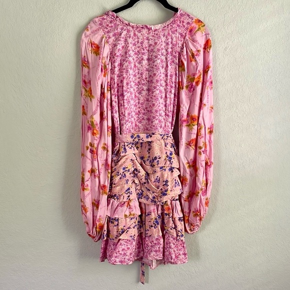 Pink Floral Ruffle Mini Dress - Picture 4 of 5